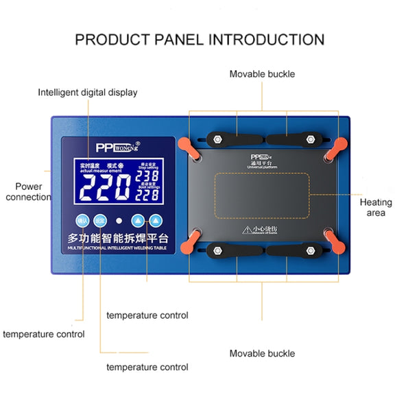 PPD Multifunctional Intelligent Desoldering Platform for iPhone 11 to 14 Pro Max, EU Plug