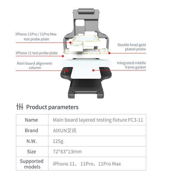 Aixun FC3-11 Mainboard Layered Testing Fixture for iPhone 11/11 Pro/11Pro Max