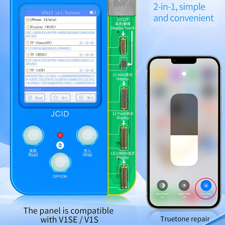 JC V1SE Testing 2 in 1 Screen Data Repair Panel Adaptor For iPhone 12 Series / 13 / 13 mini