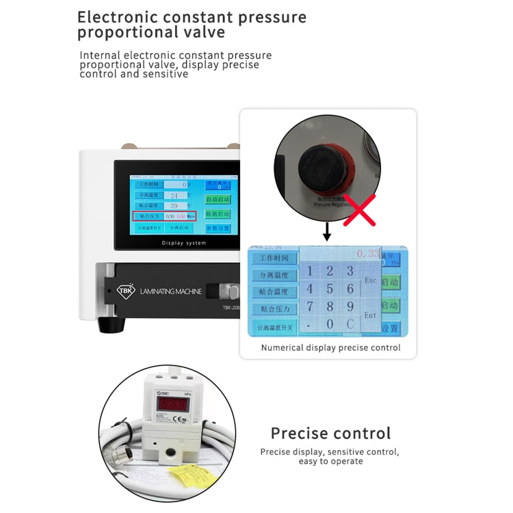 TBK 208M 3 in 1 Mini LCD Screen Vacuum Laminating Machine, US Plug