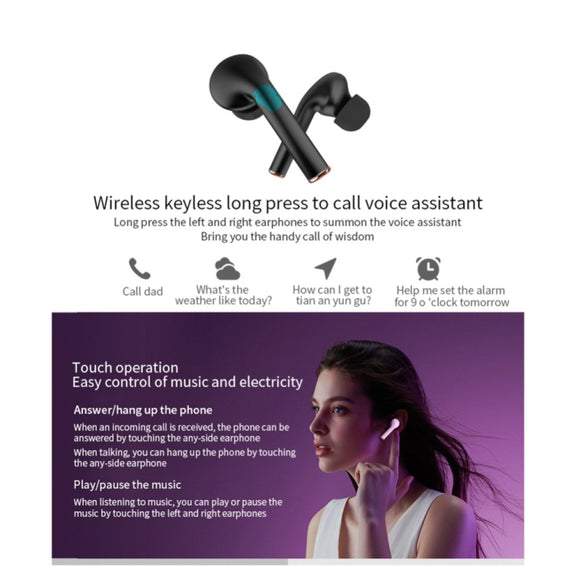 J3 Pro TWS Hifi Wireless Bluetooth 5.2 Earphone LED Display Water-resistant Sports Gaming Headset Noise Earbuds(White)