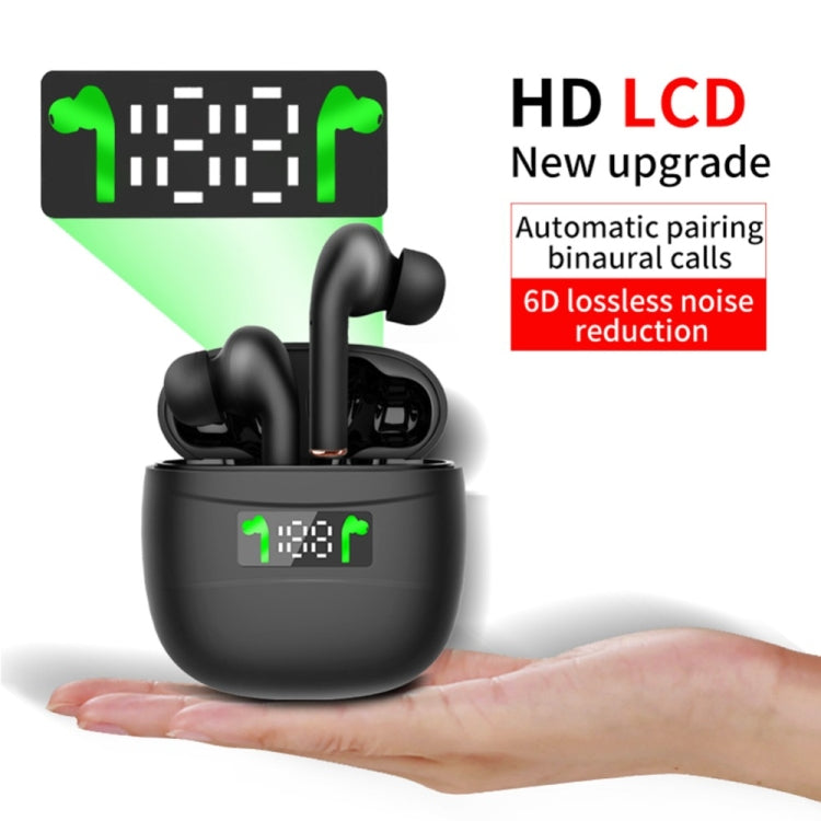 J3 Pro TWS Hifi Wireless Bluetooth 5.2 Earphone LED Display Water-resistant Sports Gaming Headset Noise Earbuds(White)