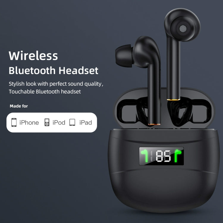 J3 Pro TWS Hifi Wireless Bluetooth 5.2 Earphone LED Display Water-resistant Sports Gaming Headset Noise Earbuds(White)
