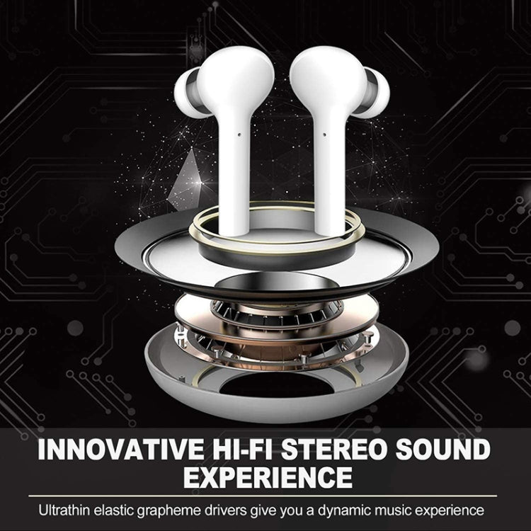 J3 Pro TWS Hifi Wireless Bluetooth 5.2 Earphone LED Display Water-resistant Sports Gaming Headset Noise Earbuds(White)