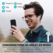 J3 Pro TWS Hifi Wireless Bluetooth 5.2 Earphone LED Display Water-resistant Sports Gaming Headset Noise Earbuds(White)