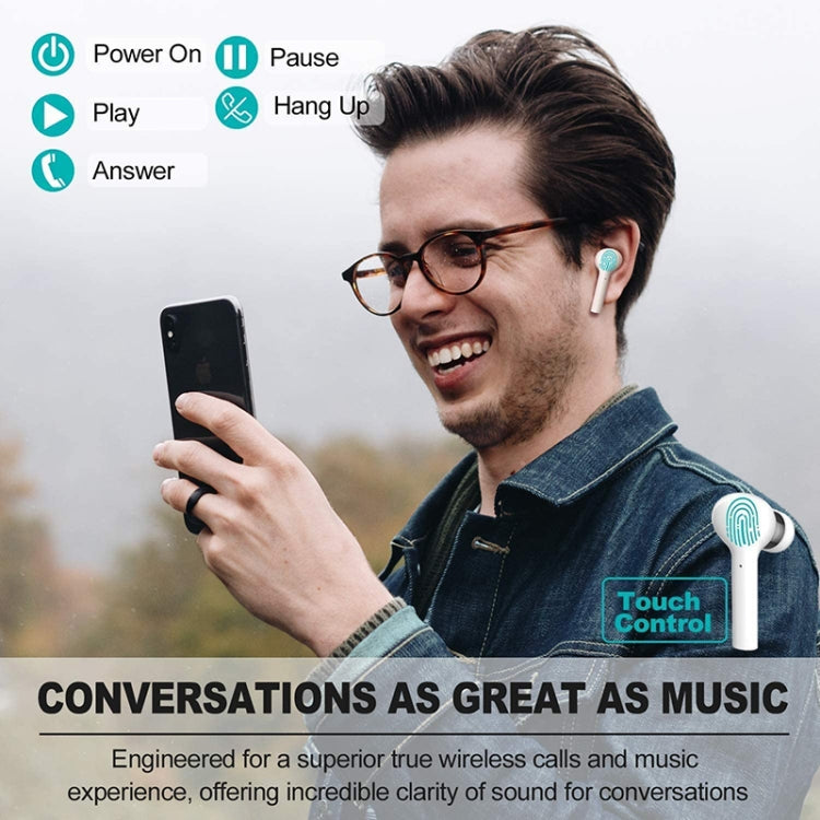 J3 Pro TWS Hifi Wireless Bluetooth 5.2 Earphone LED Display Water-resistant Sports Gaming Headset Noise Earbuds(White)