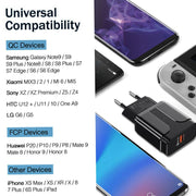 Portable QC3.0 18W USB Port Universal Quick Charging Charger, US Plug(Black)