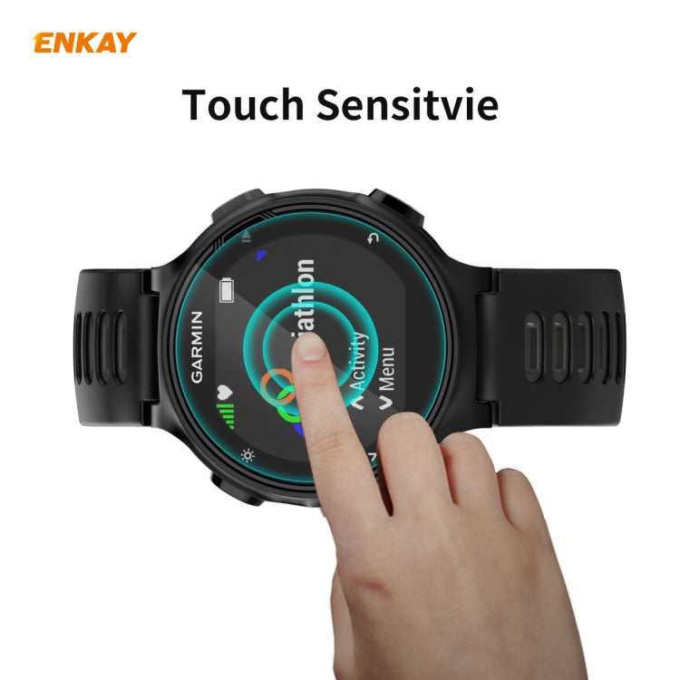 Compatible with Garmin Compatible witherunner 735 / 735XT ENKAY Hat-Prince 0.2mm 9H 2.15D Curved Edge Tempered Glass Screen Protector  Watch Film