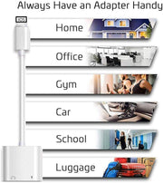 ZS-KL21804 2 in 1 8 Pin to 3.5mm Audio + 8 Pin Charging Interface, Earphone Adapter, Suitable for All IOS Systems