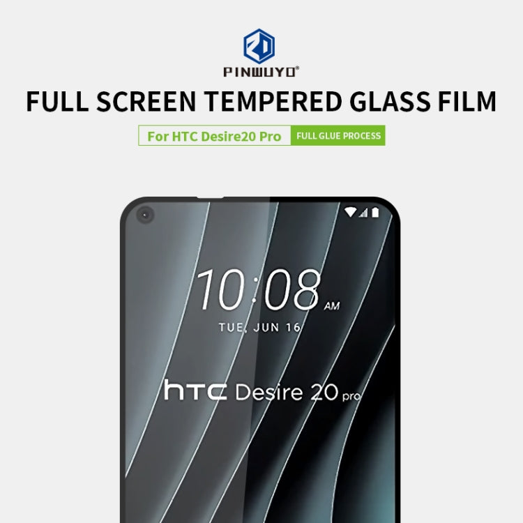 For HTC Desire 20 Pro PINWUYO 9H 2.5D Full Screen Tempered Glass Film(Black)
