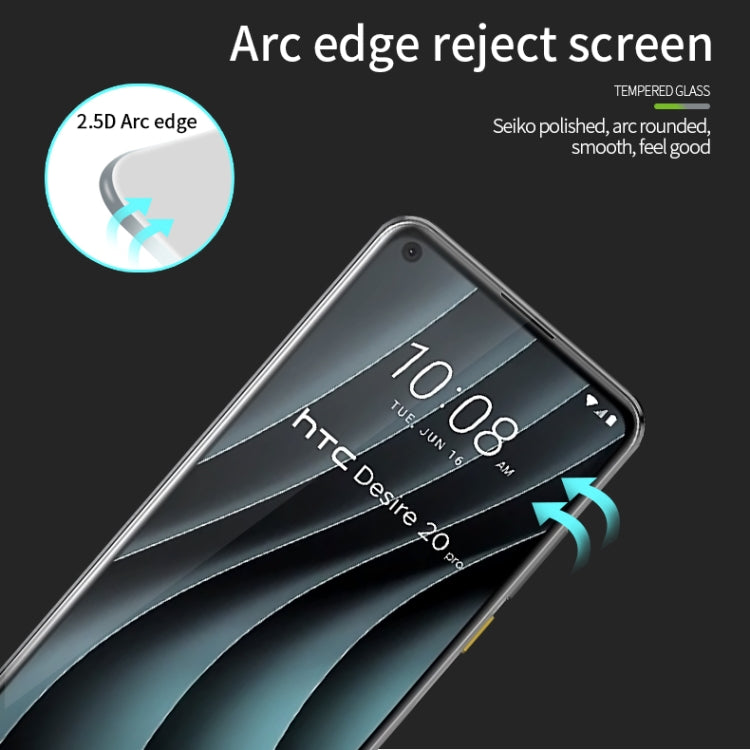For HTC Desire 20 Pro PINWUYO 9H 2.5D Full Screen Tempered Glass Film(Black)
