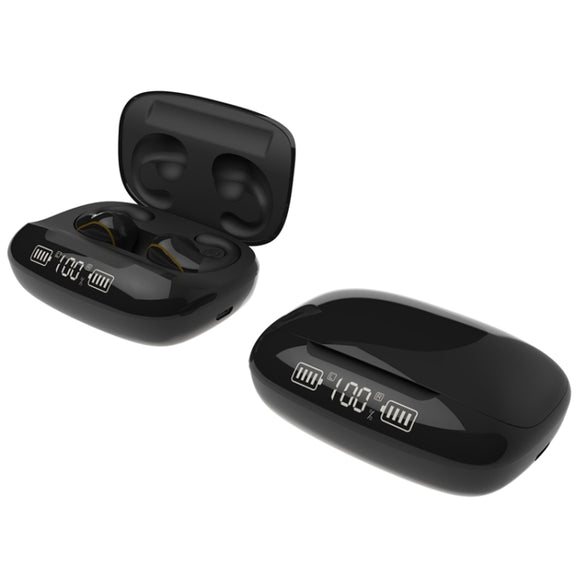 T20 TWS Bluetooth 5.0 Touch Wireless Bluetooth Earphone with Three LED Battery Display & Charging Box, Support Call & Voice Assistant(Black)