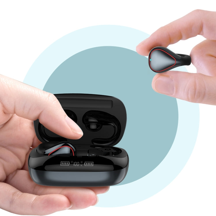 T20 TWS Bluetooth 5.0 Touch Wireless Bluetooth Earphone with Three LED Battery Display & Charging Box, Support Call & Voice Assistant(Gun Gray)