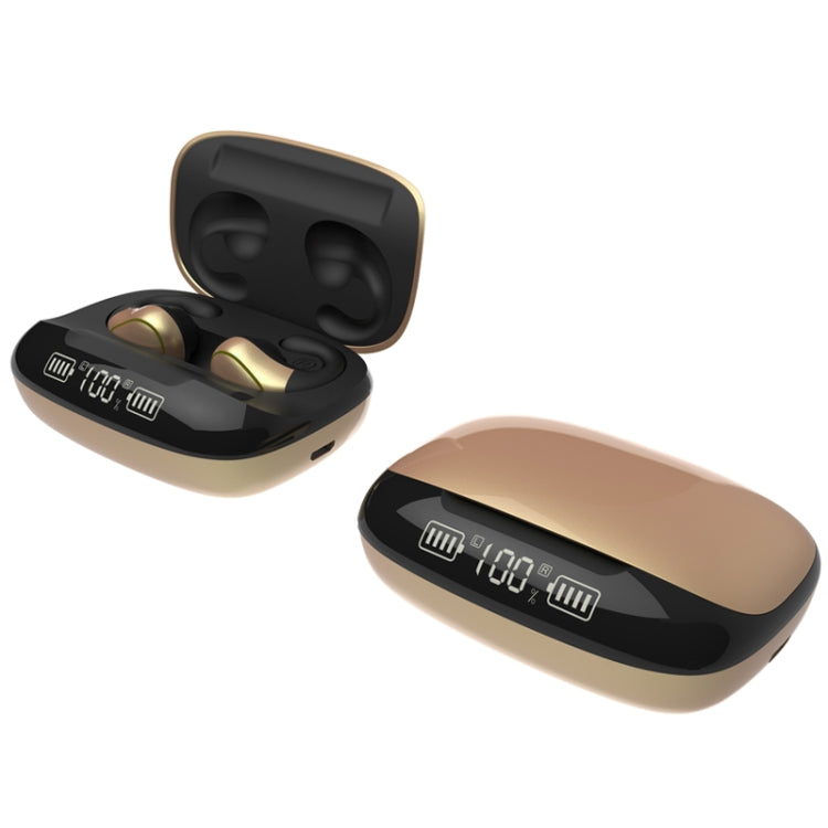 T20 TWS Bluetooth 5.0 Touch Wireless Bluetooth Earphone with Three LED Battery Display & Charging Box, Support Call & Voice Assistant(Champagne Gold)