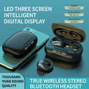 T20 TWS Bluetooth 5.0 Touch Wireless Bluetooth Earphone with Three LED Battery Display & Charging Box, Support Call & Voice Assistant(Champagne Gold)