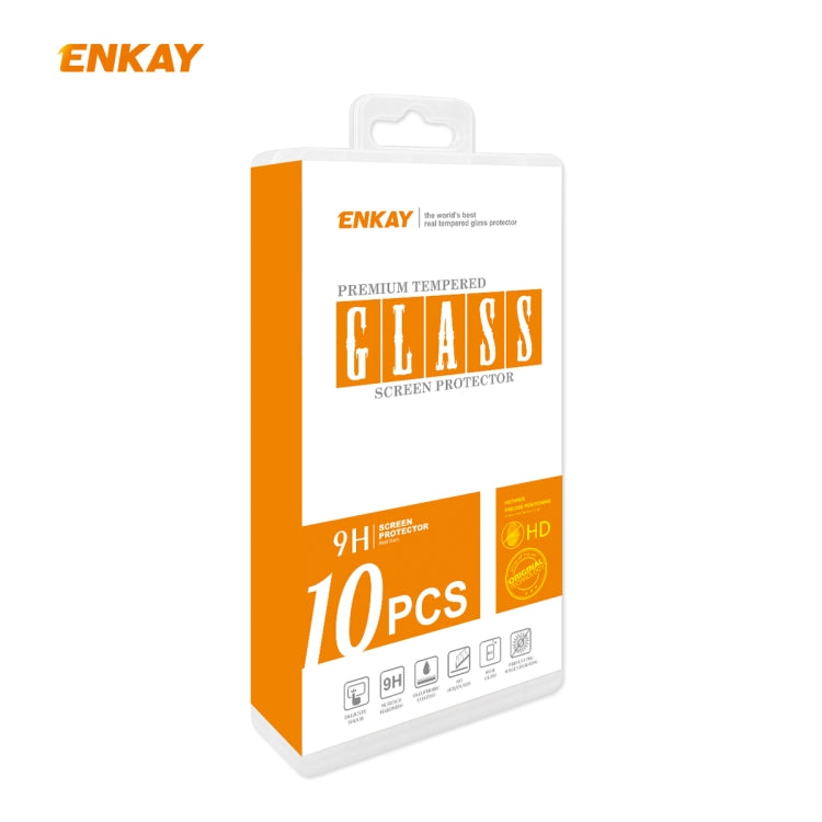 For Redmi Note 9S / Note 9 Pro 10 PCS ENKAY Hat-Prince Full Glue 0.26mm 9H 2.5D Tempered Glass Full Coverage Film