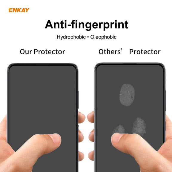 For Redmi Note 9S / Note 9 Pro 10 PCS ENKAY Hat-Prince Full Glue 0.26mm 9H 2.5D Tempered Glass Full Coverage Film