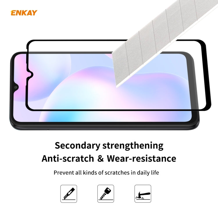 For Redmi 9 / 9A / 9C 10 PCS ENKAY Hat-Prince Full Glue 0.26mm 9H 2.5D Tempered Glass Full Coverage Film