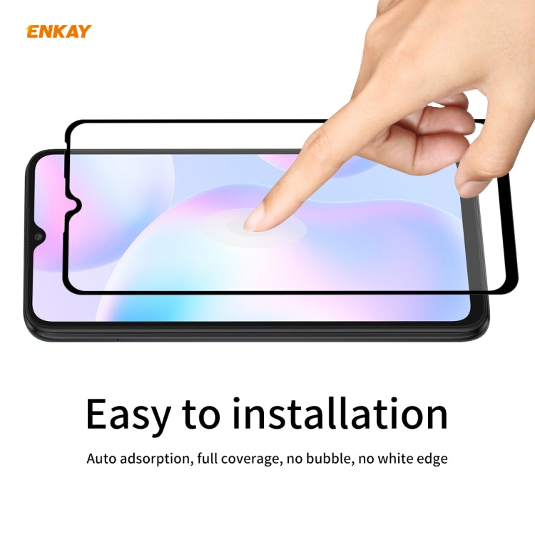 For Redmi 9 / 9A / 9C 10 PCS ENKAY Hat-Prince Full Glue 0.26mm 9H 2.5D Tempered Glass Full Coverage Film