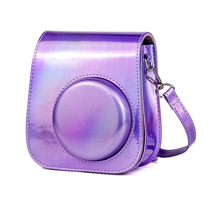 Richwell Portable Aurora  PU Leather Camera Case Camera Bag with Shoulder Strap, Suitable for Fujifilm Instax Mini 11(Purple)