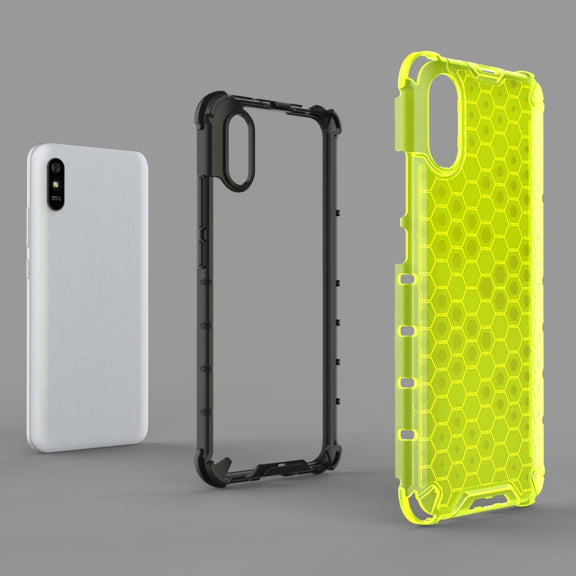 For Xiaomi Redmi 9A Shockproof Honeycomb PC + TPU Case(Green)