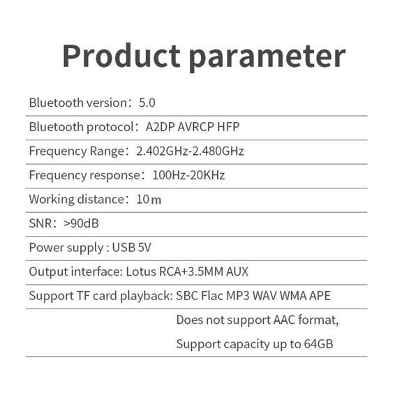 R6 NFC Bluetooth 5.0 Desktop Music Receiver Bluetooth Receiver, Support TF Card
