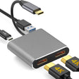 ZS-SG4T1HD2 4-in-1 Type-C to Dual HDMI + USB 3.0 Port + Type-C PD Charging Port Multi-functional HD Dock Adapter(Grey) - free shipping - PMC TechLife - Order now!