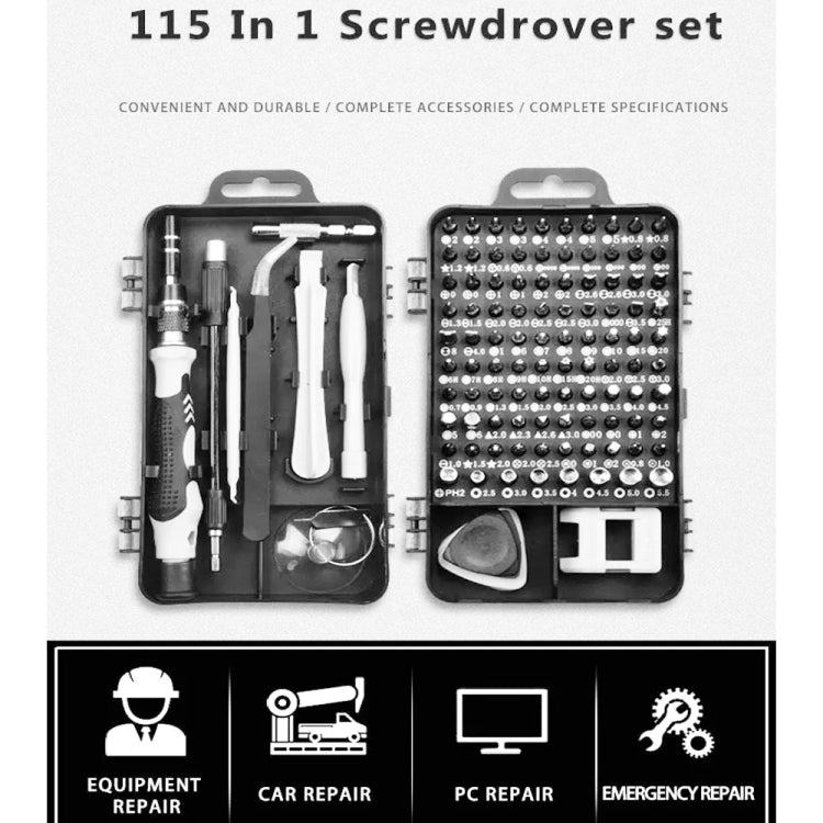 115 in 1 Precision Screw Driver Mobile Phone Computer Disassembly Maintenance Tool Set(Yellow)