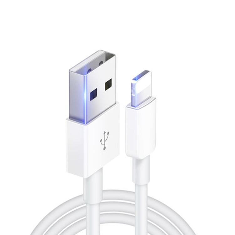 Qc3.0 Dual USB Car Charger + 8 Pin Fast Charging Line Car Charging Kit(White)