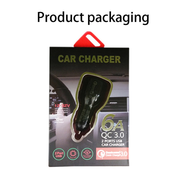 LZ-681 QC3.0 Dual USB Car Charging + Type-C Fast Charging Cable Car Charging Kit(Black)