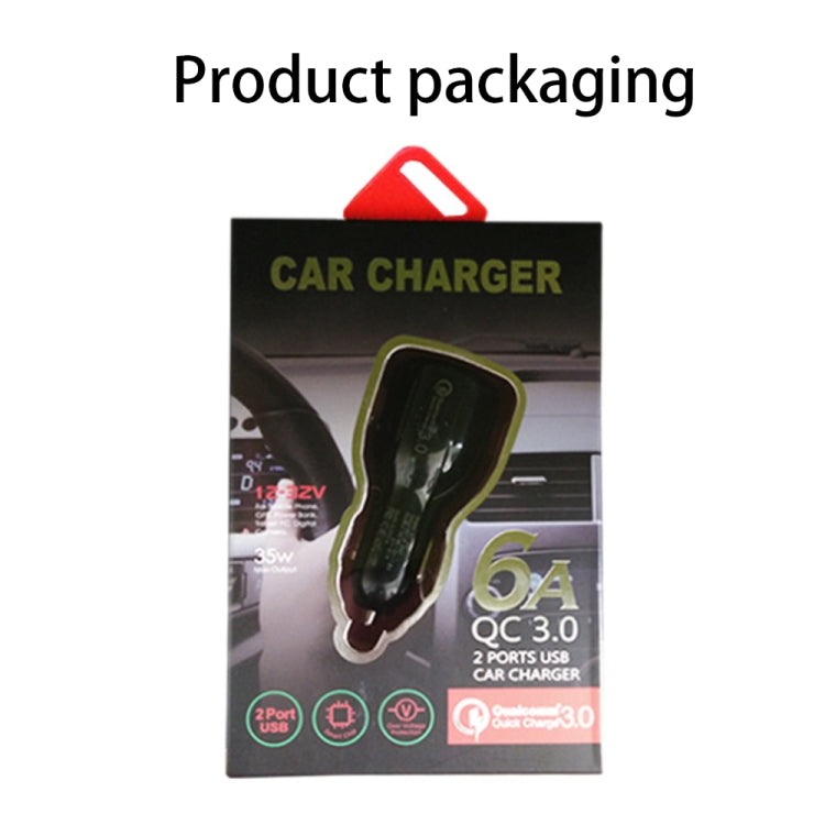 LZ-681 QC3.0 Dual USB Car Charging + Type-C Fast Charging Cable Car Charging Kit(Black)