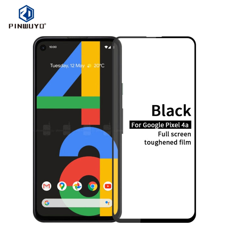 For Google Pixel4a PINWUYO 9H 2.5D Full Screen Tempered Glass Film(Black)