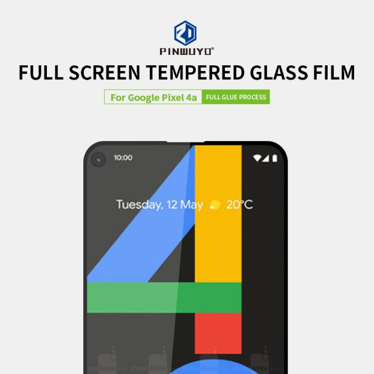 For Google Pixel4a PINWUYO 9H 2.5D Full Screen Tempered Glass Film(Black)