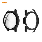 For Huawei Watch GT 2 46mm ENKAY Hat-Prince ENK-AC8202 Full Coverage PC Frosted Case + 9H Tempered Glass Protector(Black) - Watch Cases by ENKAY
