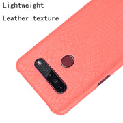 For LG K51S Shockproof Crocodile Texture PC + PU Case(Red)