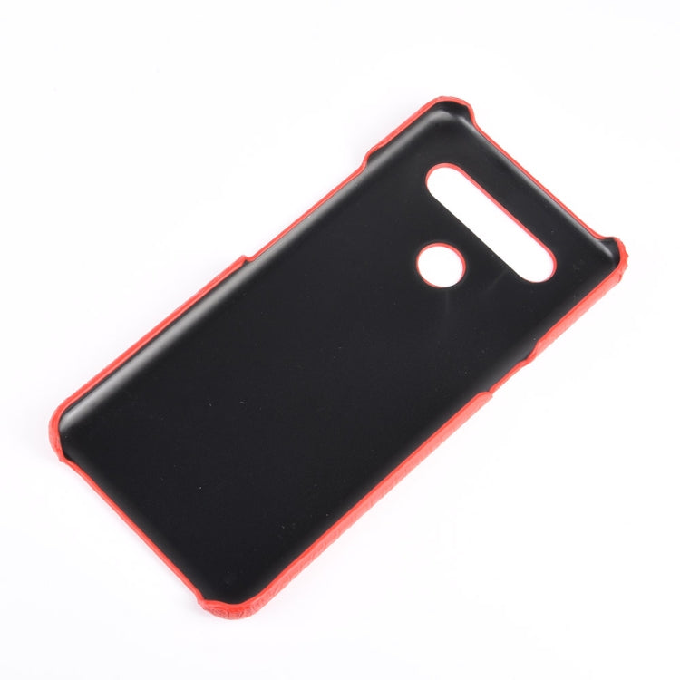 For LG K51S Shockproof Crocodile Texture PC + PU Case(Red)