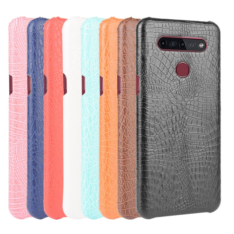 For LG K51S Shockproof Crocodile Texture PC + PU Case(Red)