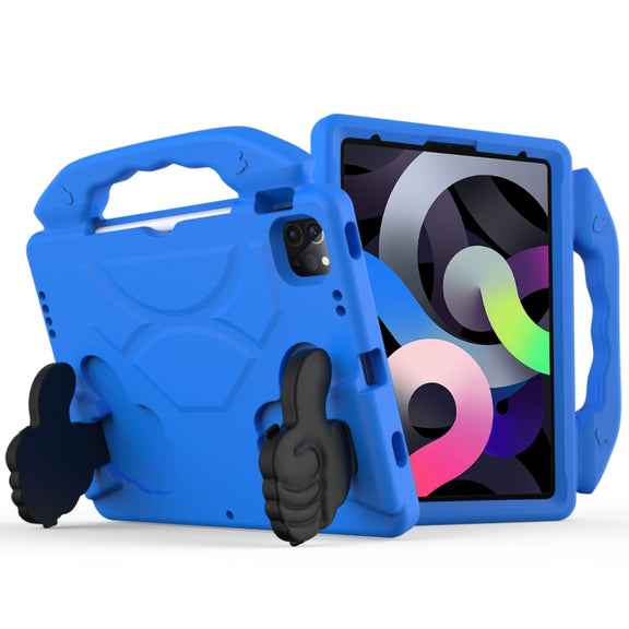 Children EVA Shockproof Tablet Case with Thumb Bracket For iPad Air 2022 / 2020 10.9(Blue)