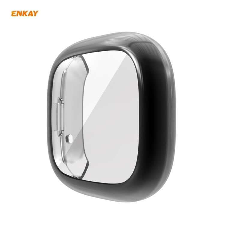 For Fitbit Versa 3 / Fitbit Sense ENKAY Hat-Prince ENK-AC8208 Full Coverage Electroplate TPU Soft Case(Black)