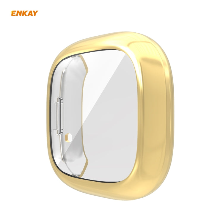 For Fitbit Versa 3 / Fitbit Sense ENKAY Hat-Prince ENK-AC8208 Full Coverage Electroplate TPU Soft Case(Gold)