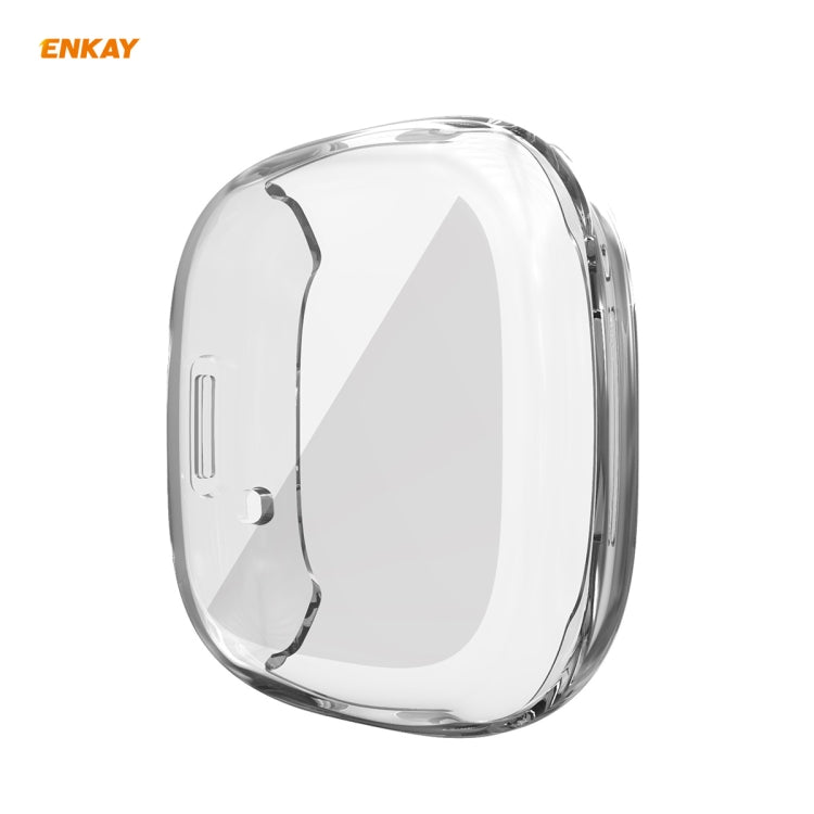 For Fitbit Versa 3 / Fitbit Sense ENKAY Hat-Prince ENK-AC8208 Full Coverage Transparent TPU Soft Case - Watch Cases by ENKAY