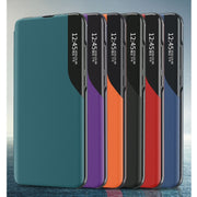 For Galaxy  Note 20 Ultra Side Display Magnetic Shockproof Horizontal Flip Leather Case with Holder(Green)