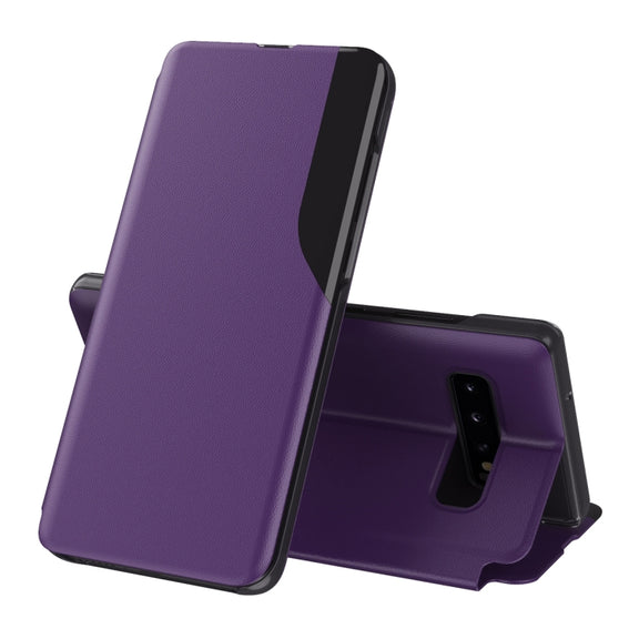 For Samsung Galaxy S10+ Attraction Flip Holder Leather Phone Case(Purple)