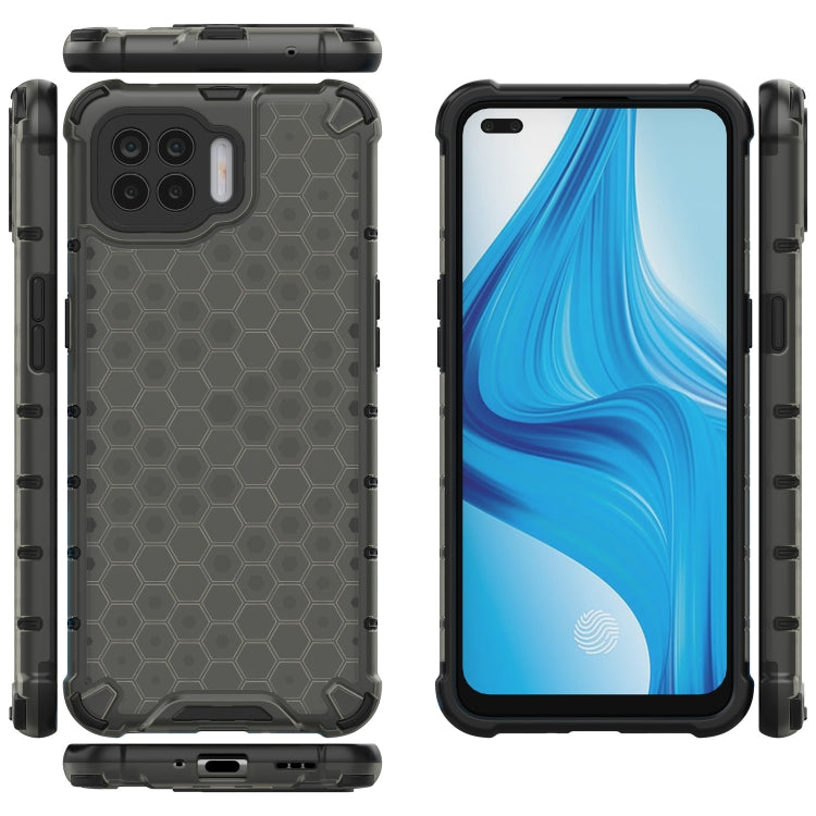 For OPPO A73 Shockproof Honeycomb PC + TPU Case(Grey)