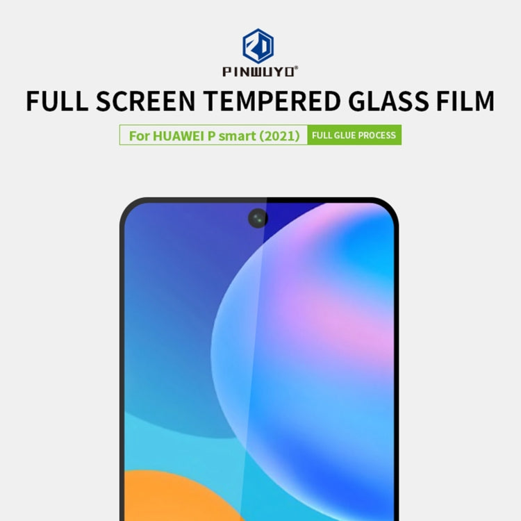 For Huawei P smart 2021 PINWUYO 9H 2.5D Full Screen Tempered Glass Film(Black)