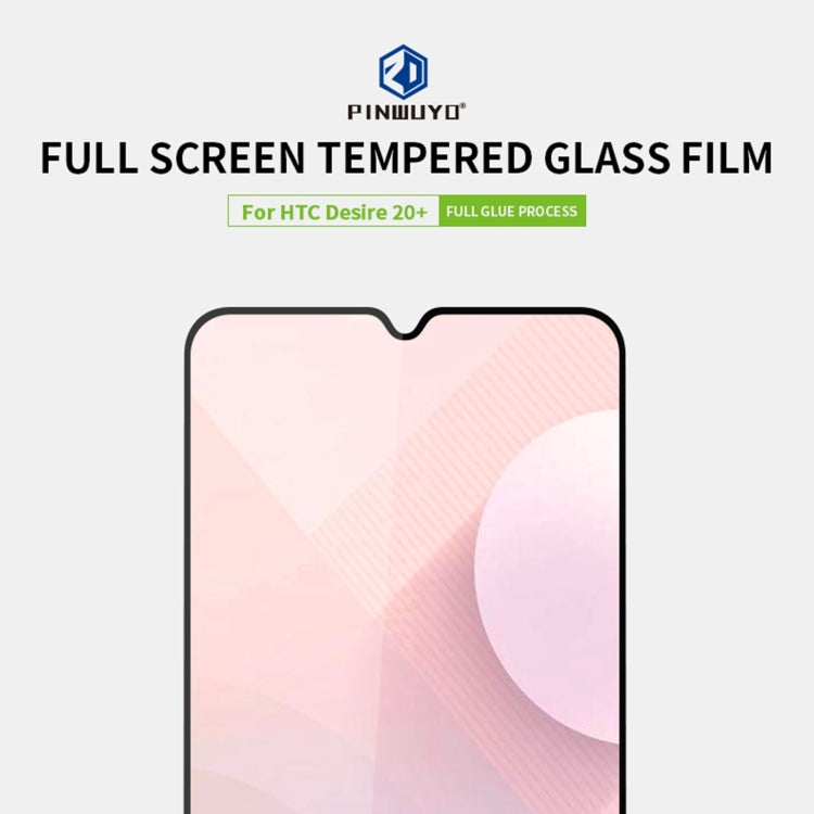For HTC Desire 20+ PINWUYO 9H 2.5D Full Screen Tempered Glass Film(Black)