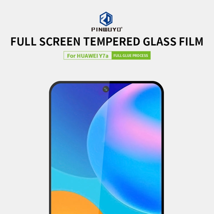 For Huawei Y7a PINWUYO 9H 2.5D Full Screen Tempered Glass Film(Black)
