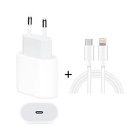 2 in 1 PD 20W Single USB-C / Type-C Port Travel Charger + 3A PD3.0 USB-C / Type-C to 8 Pin Fast Charge Data Cable Set, Cable Length: 2m, EU Plug