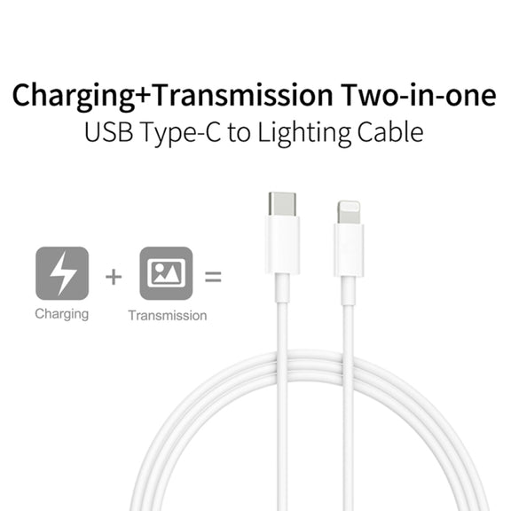 2 in 1 PD 20W Single USB-C / Type-C Port Travel Charger + 3A PD3.0 USB-C / Type-C to 8 Pin Fast Charge Data Cable Set, Cable Length: 2m, EU Plug