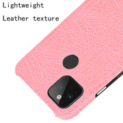 For Google Pixel 5 Shockproof Crocodile Texture PC + PU Case(Pink)